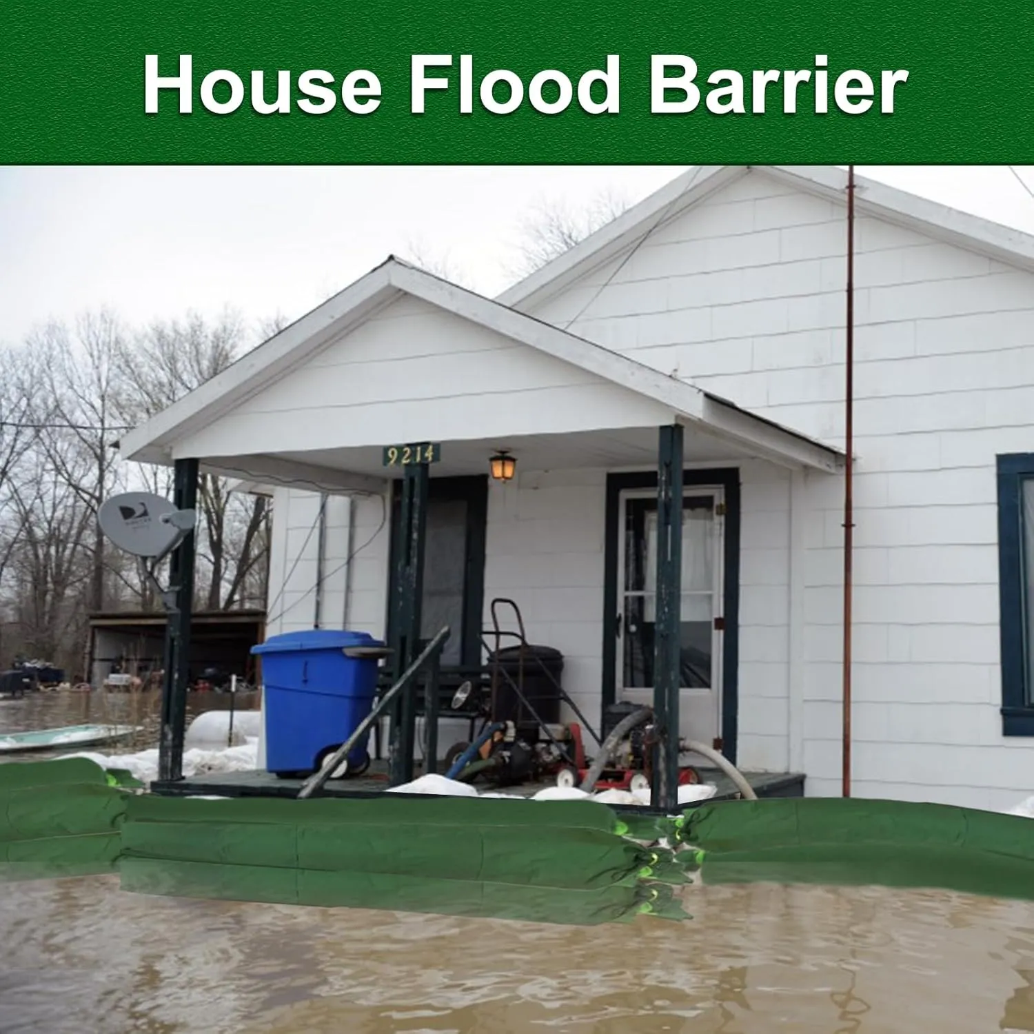 Long Sandbags for Flooding, Flood Protection Flood Water Barrier Sandless Sandbags Tube Sandbags Flood Barrier for Home Garage Flooding Door (2, 6 inch, 11 FT)