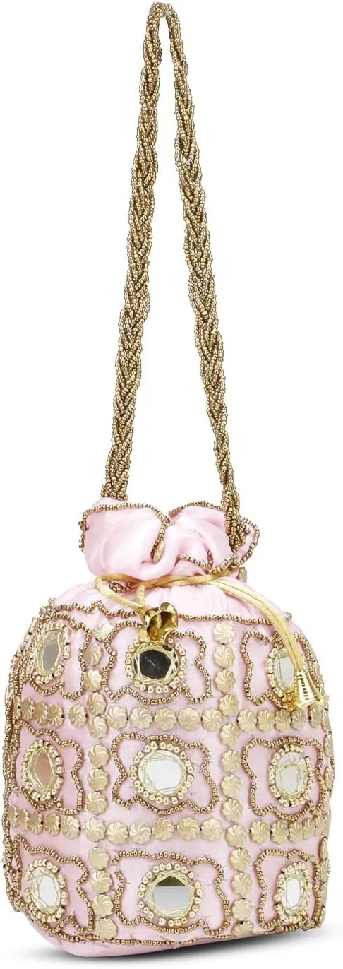 LONGING TO BUY Women's Mirror Potli Bag