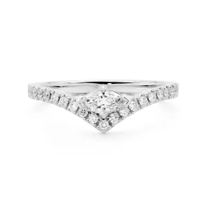 'Lovers' Marquise White Diamond Tiara 18ct Gold Ring