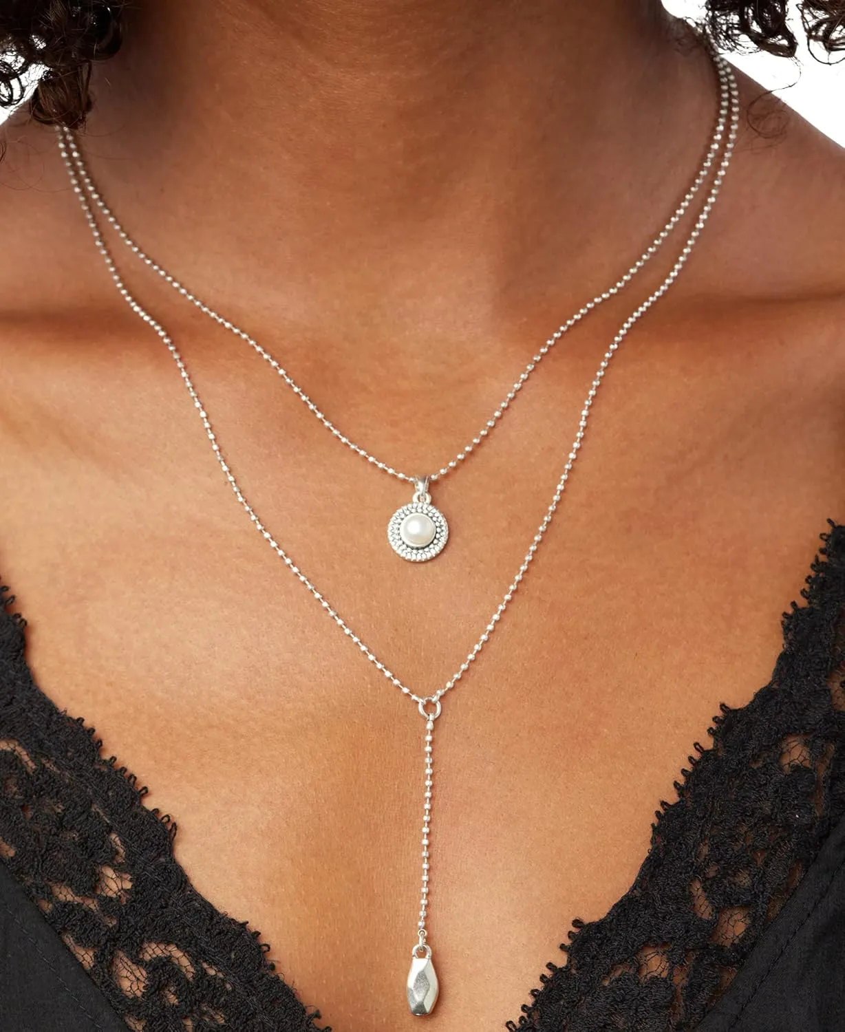 Lucky Brand Womens Pearl Delicate Necklace