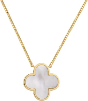 Lucky Clover Mother of Pearl Pendant Necklaces for Women Unique Dainty Gold Plated Four Leaf Clover Charm Choker Meaningful Jewelry Gifts for Faith Hope Love and Luck