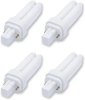 lumenivo 13 Watt Quad Tube Fluorescent Lamp with GX23-2, 2 Pin Base 4100k Bright White U Shaped Compact Fluorescent Bulbs 2 Pin - PLC 13w 2 Pin Double Tubes CFL with 810 Lumens Output - 4 Pack