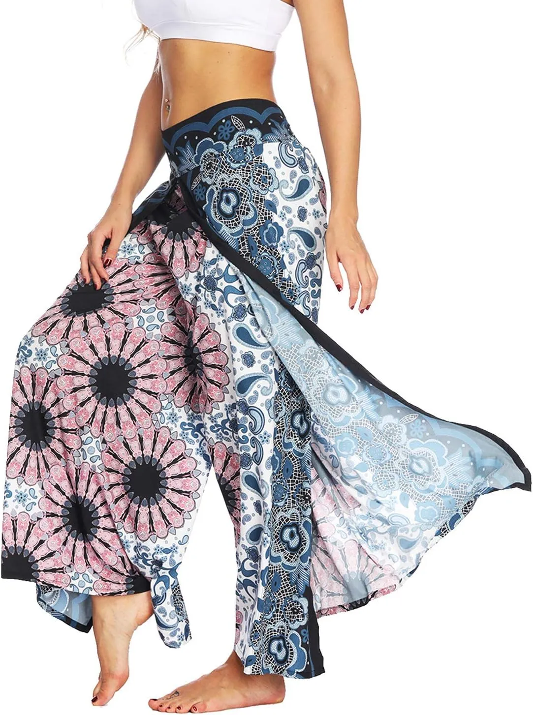 Lu's Chic Women's Thai Harem Pants Bohemian Yoga Pants Indian Loose Summer Boho Hippie Pants