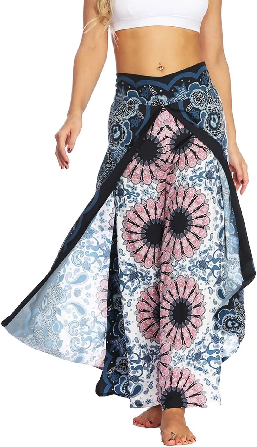 Lu's Chic Women's Thai Harem Pants Bohemian Yoga Pants Indian Loose Summer Boho Hippie Pants