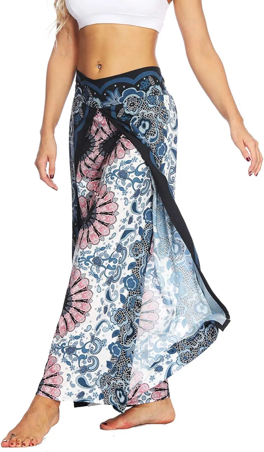 Lu's Chic Women's Thai Harem Pants Bohemian Yoga Pants Indian Loose Summer Boho Hippie Pants