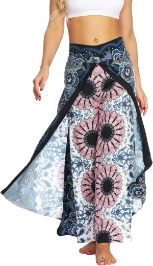 Lu's Chic Women's Thai Harem Pants Bohemian Yoga Pants Indian Loose Summer Boho Hippie Pants