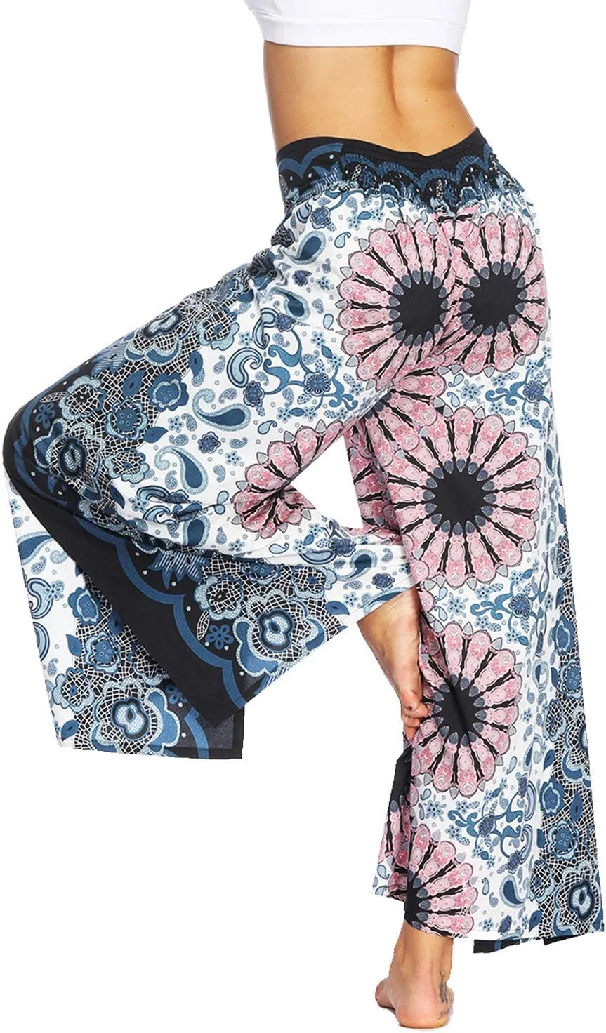 Lu's Chic Women's Thai Harem Pants Bohemian Yoga Pants Indian Loose Summer Boho Hippie Pants