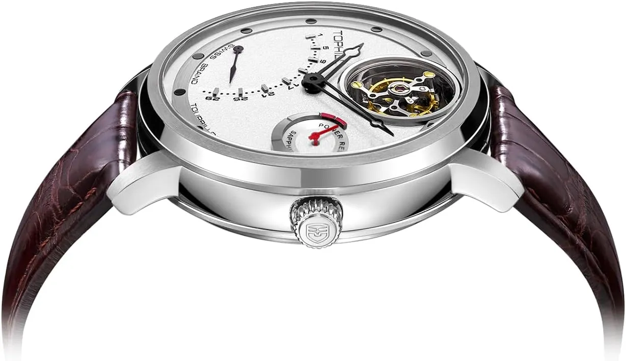 Luxury Automatic Tourbillon Watches Automatic Hollow Movement Calendar Mechanical Wristwatch for Men Sapphire Waterproof TU009G