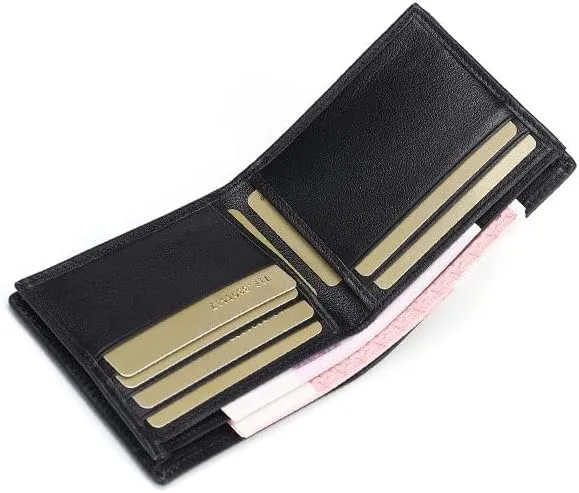 Luxury Genuine Crocodile Leather Alligator Head Bone Skin Bifold Wallet Men's Short Wallet Purses Card Holder (Horizontal Crocodile Head Black)