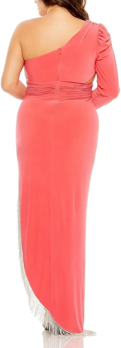 Mac Duggal Womens Plus Embellished Evening Dress