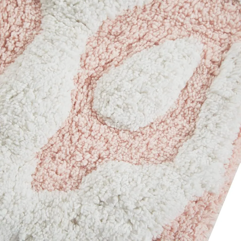 Madison Park Casablanca 100% Cotton Tufted Bathroom Rugs Luxurious Plush Medallion Floral Pattern Bath Mat Absorbent, Quick Dry, Spa Design Shower Room Décor, Rectangle 20" x 30", Pink