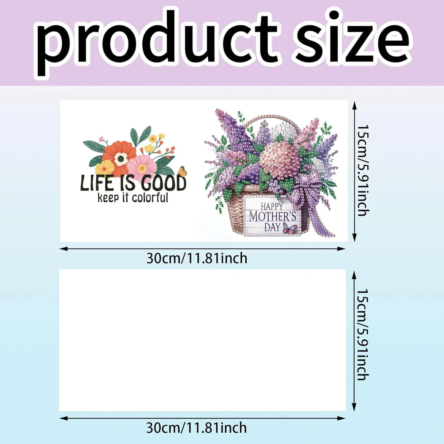 MaiYiYi 6 Pack DIY Happy Mother's Day Diamond Art Cards Flower Diamond Painting Greeting Cards Flower Basket Diamond Art Greeting Cards for Mother Grandma Friends Family