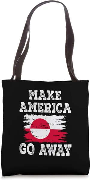 Make America Go Away - Greenland Flag - Distressed Tote Bag