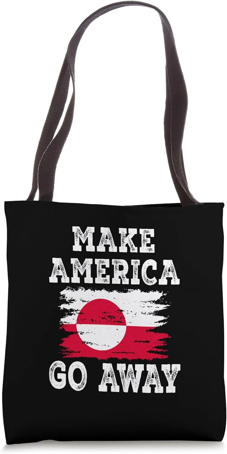 Make America Go Away - Greenland Flag - Distressed Tote Bag