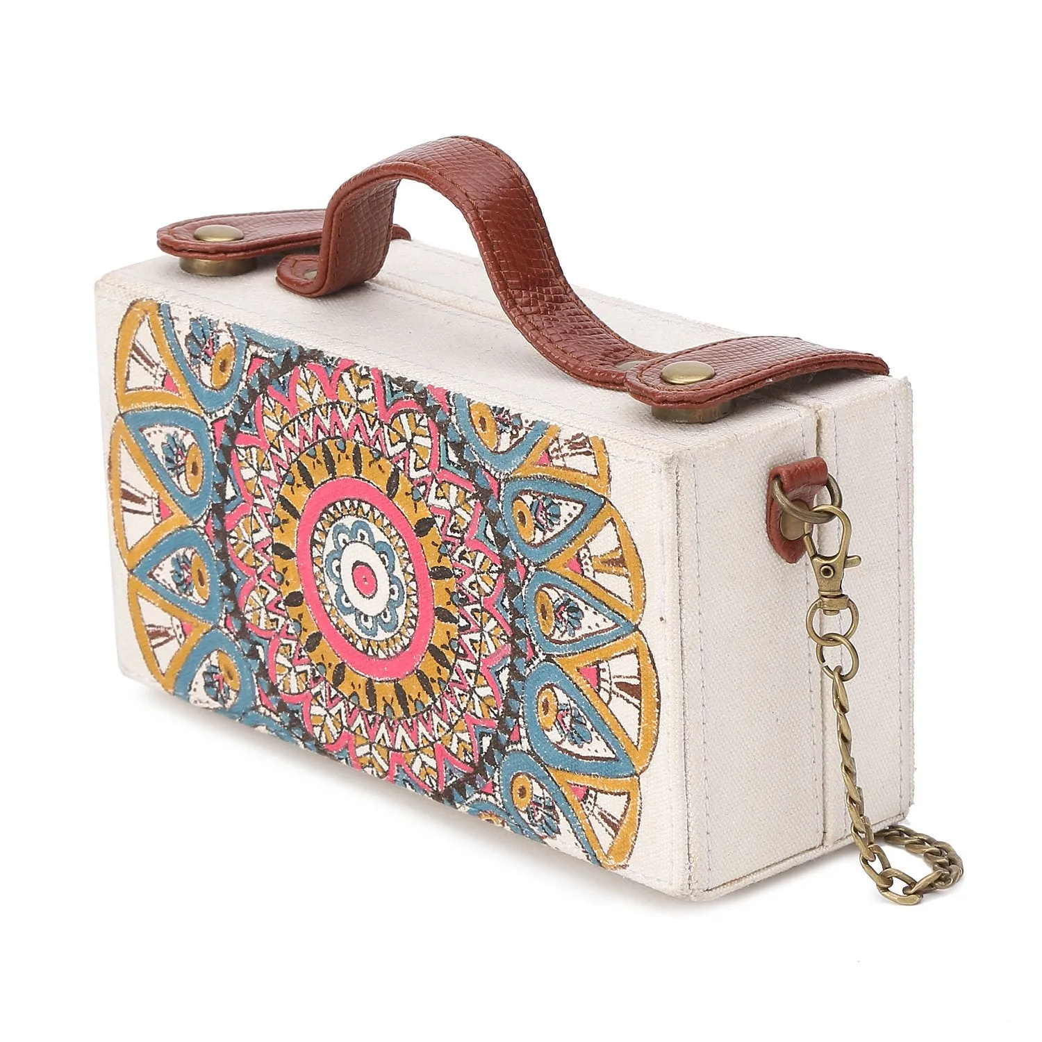 Mandala Hand-painted crossbody Clutch Bag for women