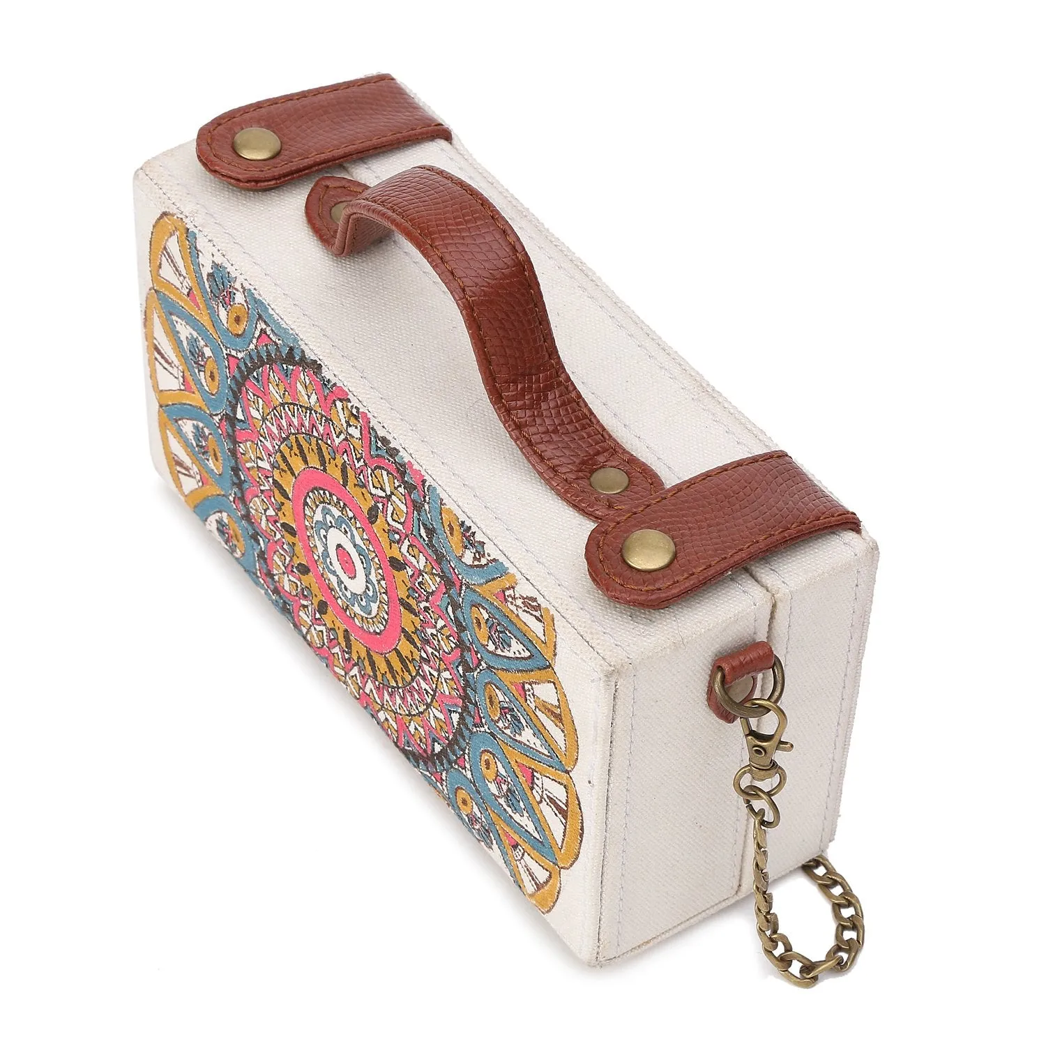 Mandala Hand-painted crossbody Clutch Bag for women