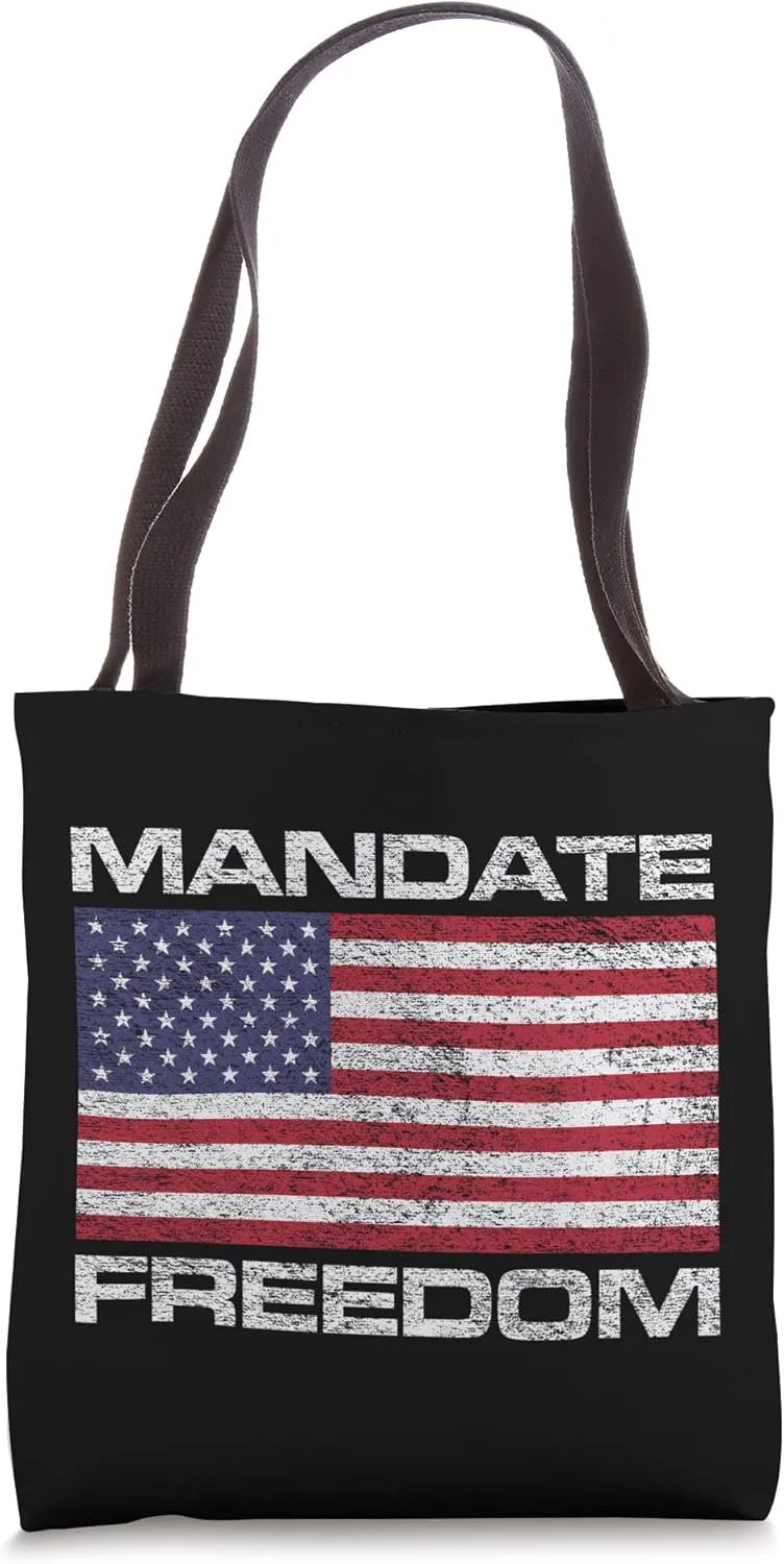 MANDATE FREEDOM USA FLAG FREEDOM CONVOY CANADA Tote Bag