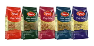 Manna Millets 5lb - natural grains | hulled | foxtail, kodo, little, barnyard, proso (each 1 pound) gluten-free, protein, low carb, high fibre-2.27Kg