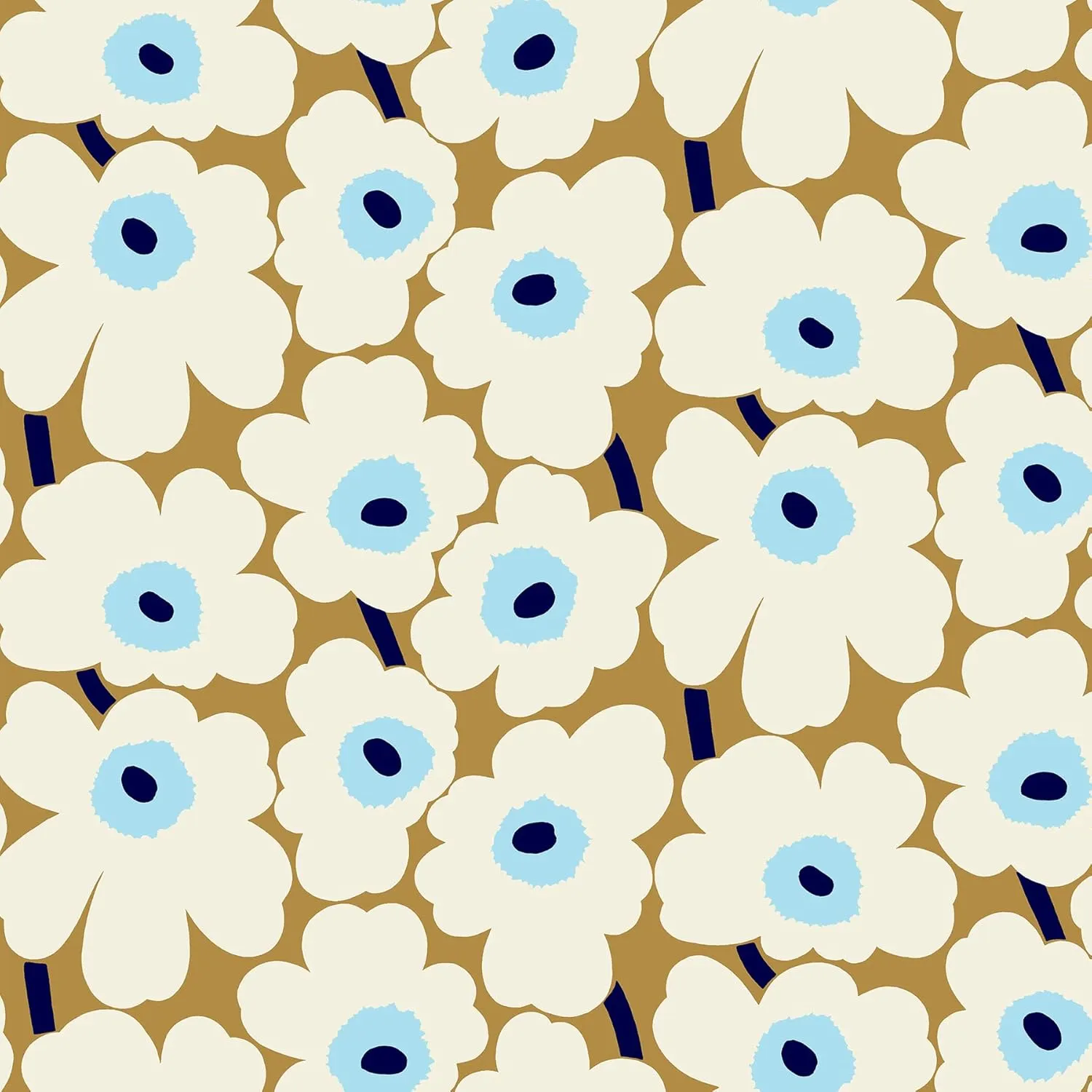 MARIMEKKO Beige Pieni Unikko Peel & Stick Wallpaper, Yellow (MKS4495)