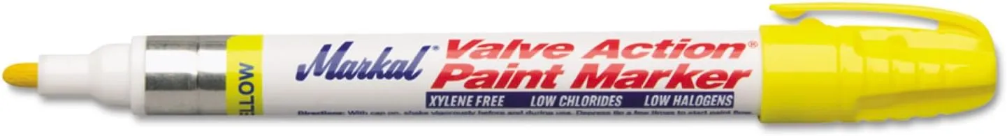 Markal 96821 Valve Action Paint Marker, Yellow