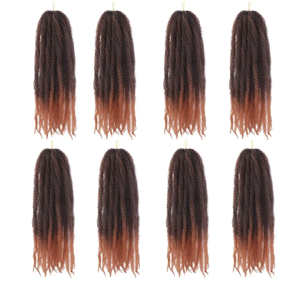 Marley Crochet Braids Hair 24 Inch 8 Packs Afro Kinky Marley Twist Braiding Hair Synthetic Curly Twist Marley Hair Long Springy Afro Twist Hair Extensions (TB/27#, 24 Inch (Pack of 8))