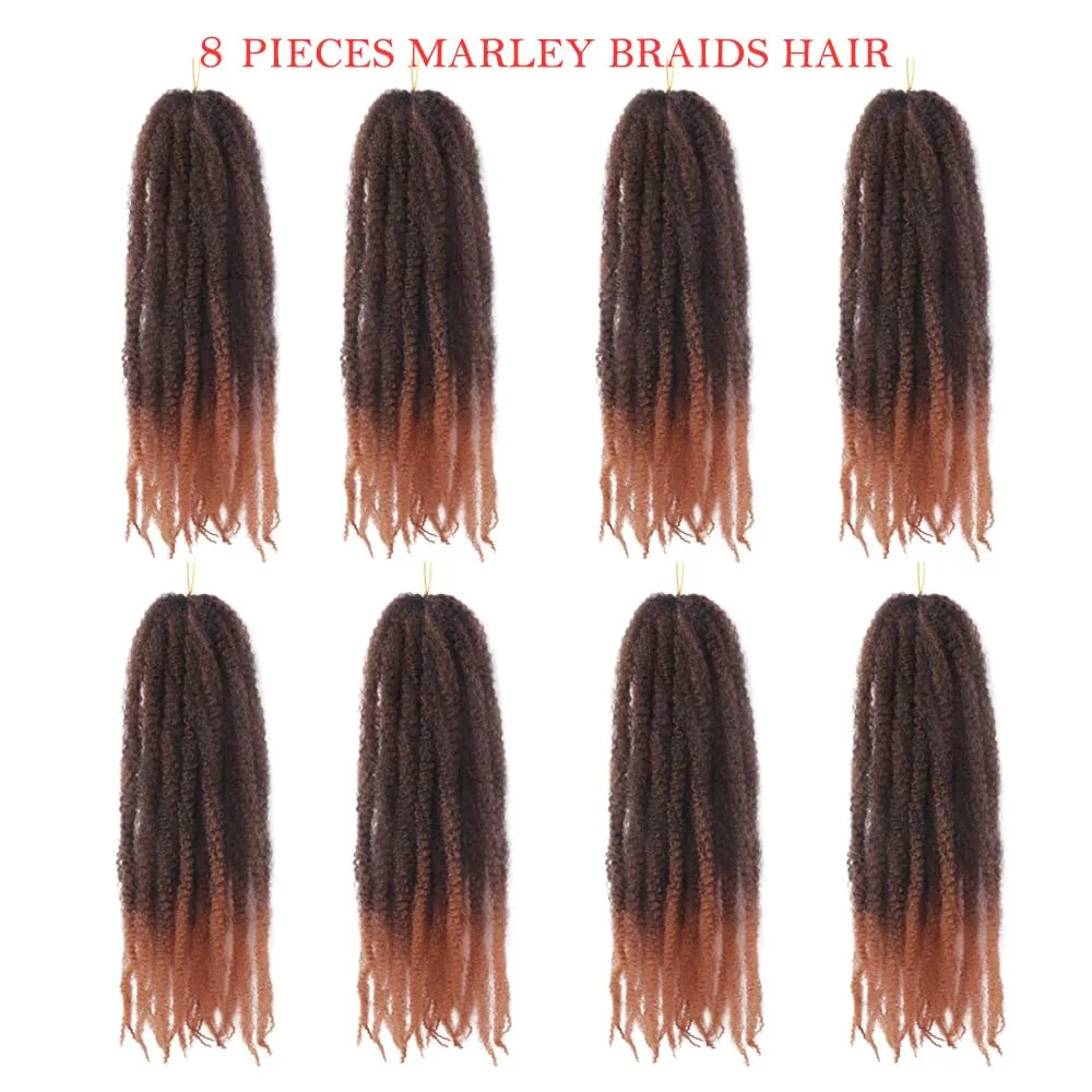 Marley Crochet Braids Hair 24 Inch 8 Packs Afro Kinky Marley Twist Braiding Hair Synthetic Curly Twist Marley Hair Long Springy Afro Twist Hair Extensions (TB/27#, 24 Inch (Pack of 8))