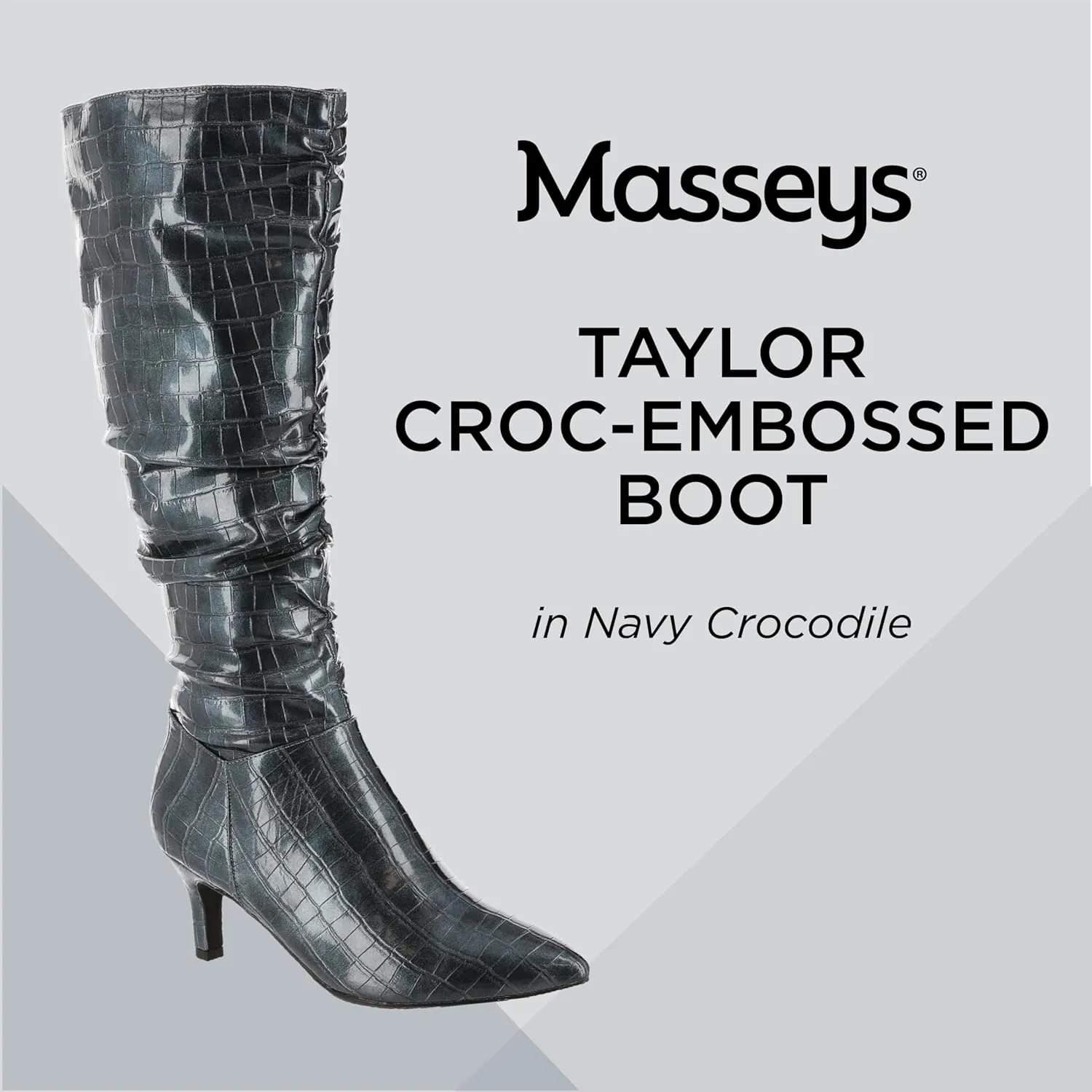 Masseys Women's Taylor Crocodile-Embossed Slouchy Boot