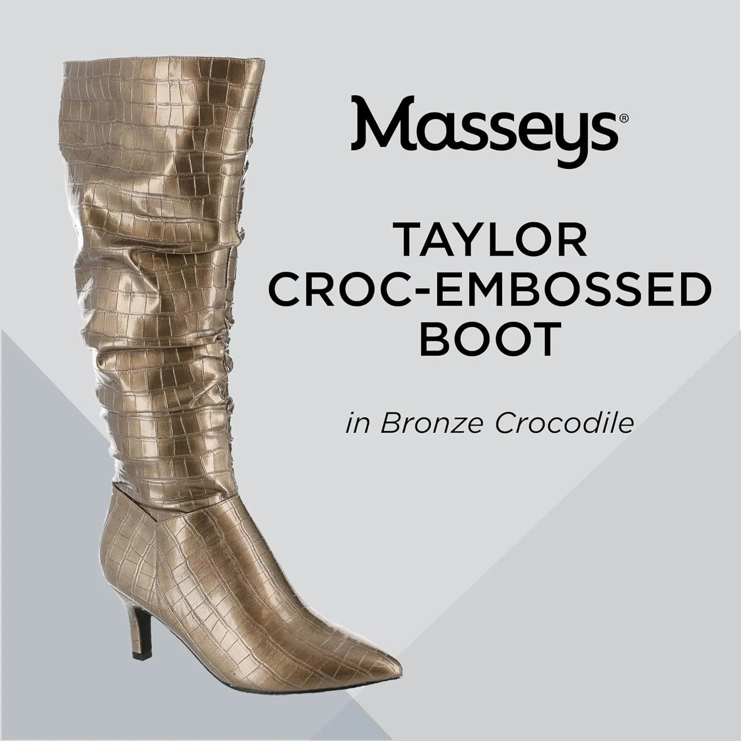 Masseys Women's Taylor Crocodile-Embossed Slouchy Boot