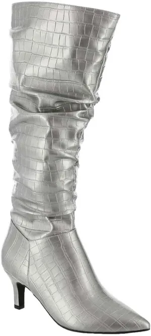 Masseys Women's Taylor Crocodile-Embossed Slouchy Boot