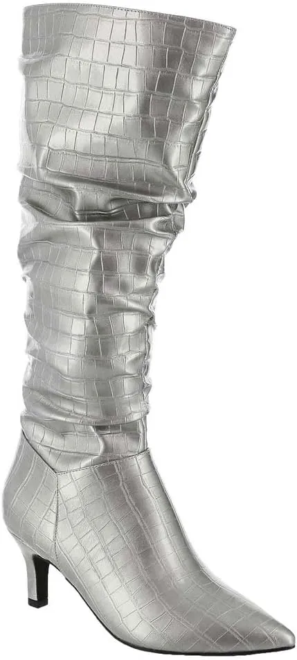 Masseys Women's Taylor Crocodile-Embossed Slouchy Boot