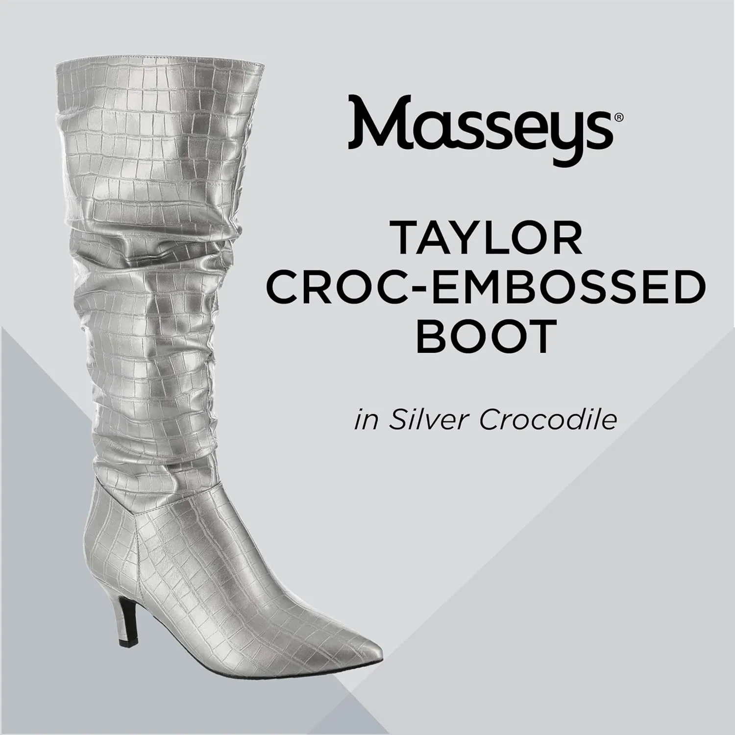 Masseys Women's Taylor Crocodile-Embossed Slouchy Boot