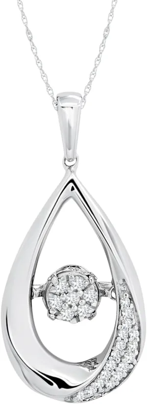 MAX   STONE Dancing Diamond Necklace for Women | Sterling Silver Pendant With 18 Inch Chain | Real Diamond Jewelry