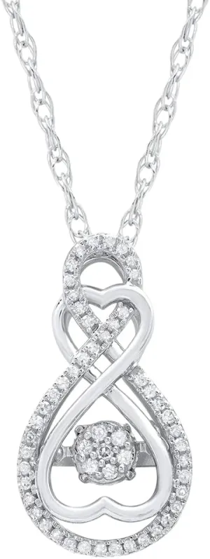MAX   STONE Dancing Diamond Necklace for Women | Sterling Silver Pendant With 18 Inch Chain | Real Diamond Jewelry