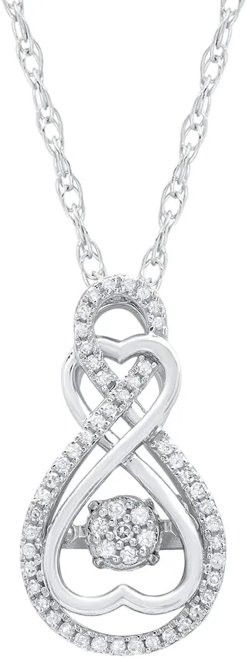 MAX   STONE Dancing Diamond Necklace for Women | Sterling Silver Pendant With 18 Inch Chain | Real Diamond Jewelry