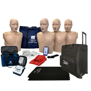 MCR Medical - PRESTAN CPR Training Kit with The Series 2000 CPR Manikins, 4-Pack Adult w. Advanced Feedback, UltraTrainers, Carryall-L, MCR Acc.