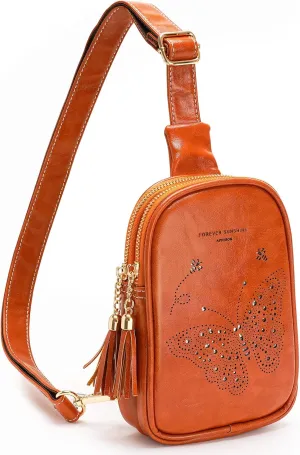 MEITRUE Small Sling Bag Fanny Packs Cell Phone Purse Vegan Leather Crossbody Bags for Women