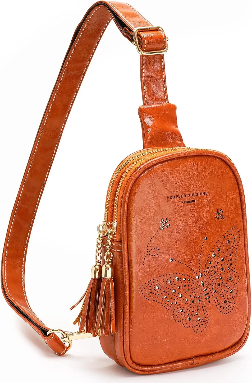 MEITRUE Small Sling Bag Fanny Packs Cell Phone Purse Vegan Leather Crossbody Bags for Women
