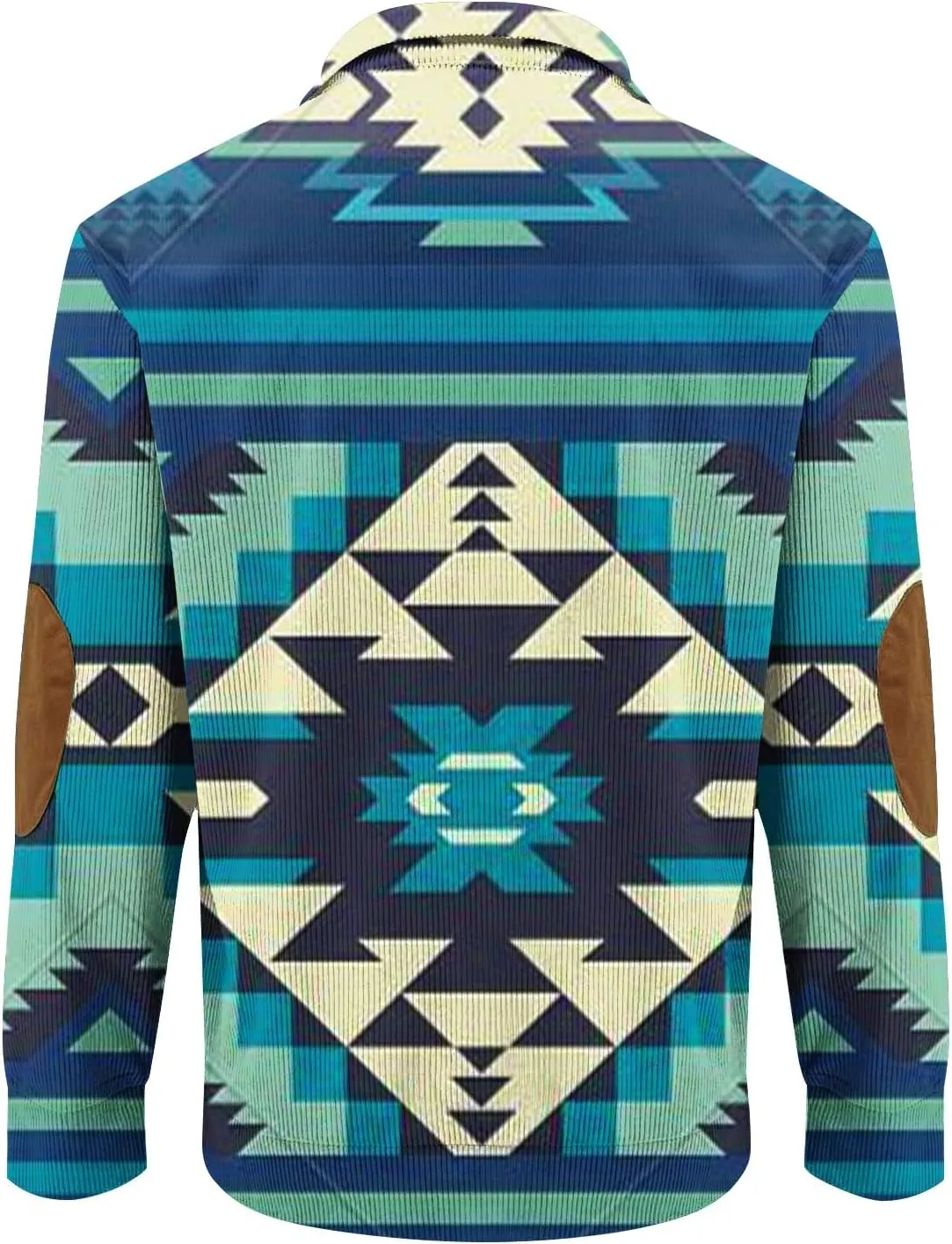 Men Shirts Casual Long Sleeve Aztec Ethnic Quarter Zip Lightweight Sweatshirt Causal Ethnic Print Button Pullover