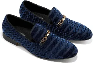 Mens Dress Velvet Shoes Dress Loafers Velvet Slip on for Men - Vintage Fashion Velvet Dress Shoes for Mens - with & Elegant Gold Buckle