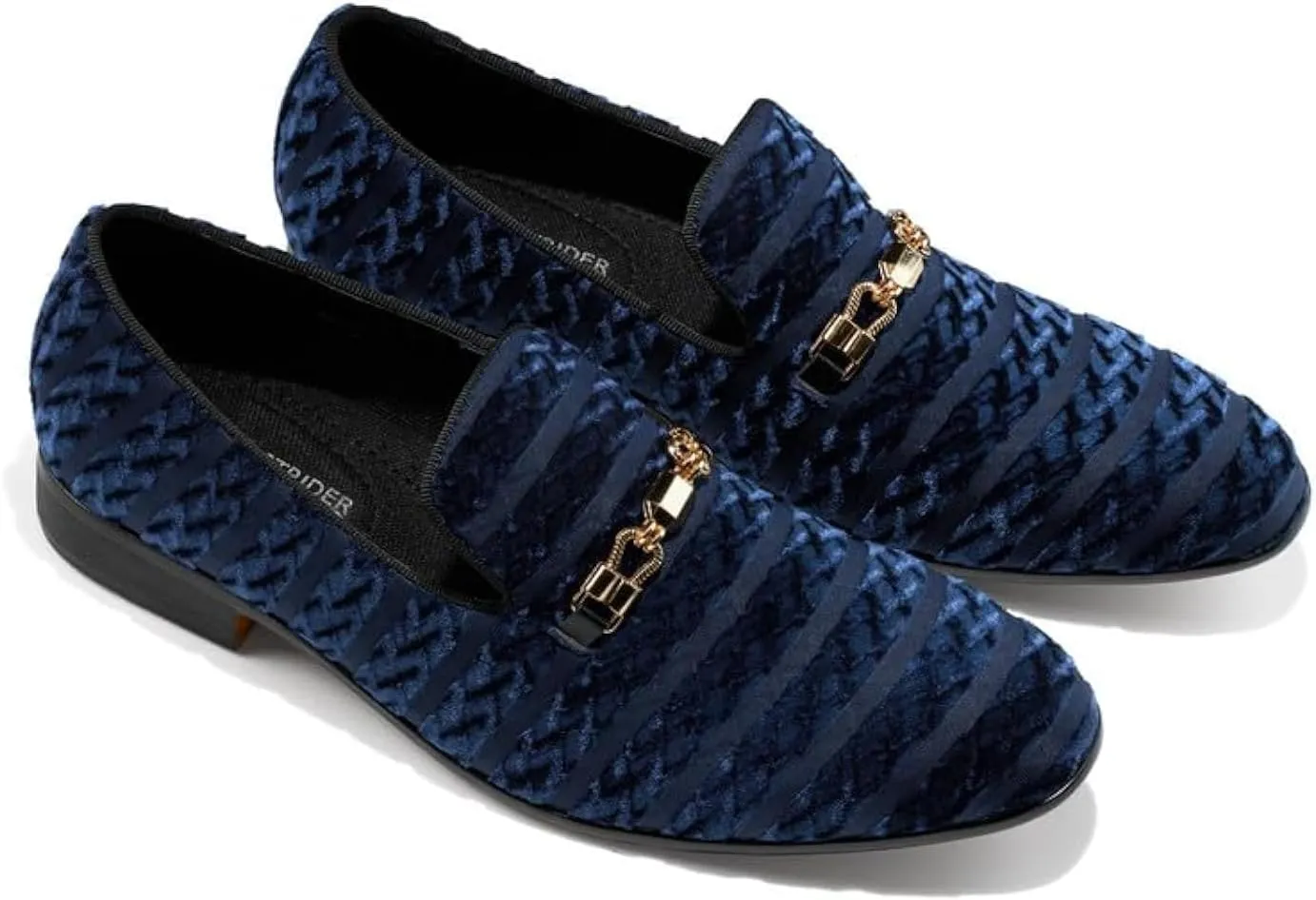 Mens Dress Velvet Shoes Dress Loafers Velvet Slip on for Men - Vintage Fashion Velvet Dress Shoes for Mens - with & Elegant Gold Buckle