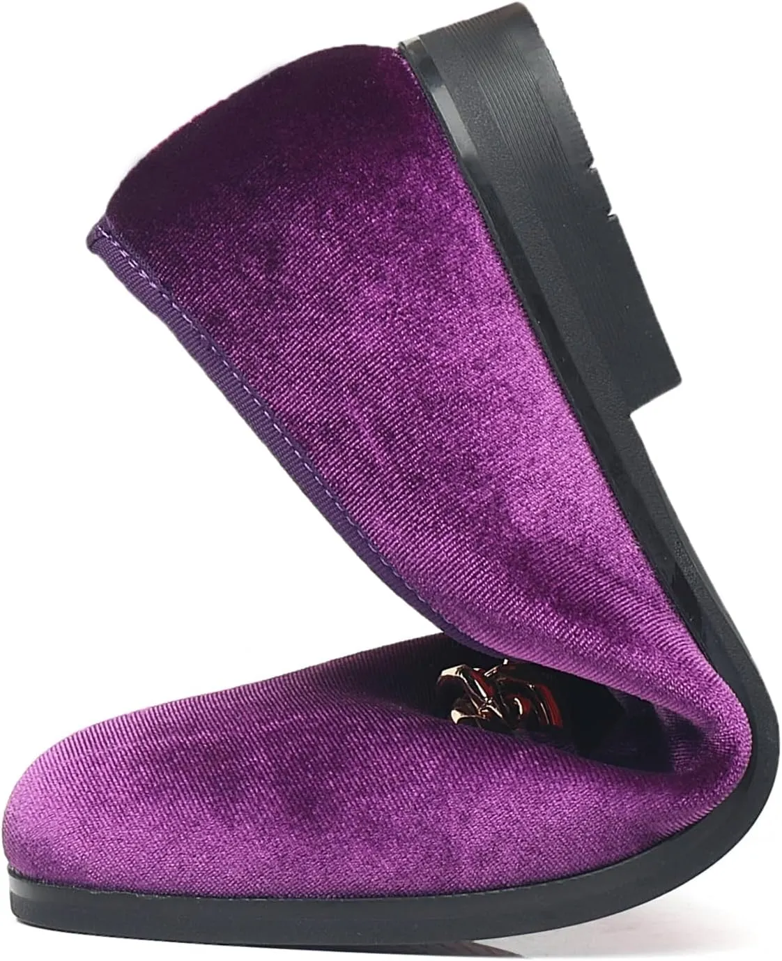 Men's Loafers Velvet Gold Copper Chain Fashion Party Wedding Shoes