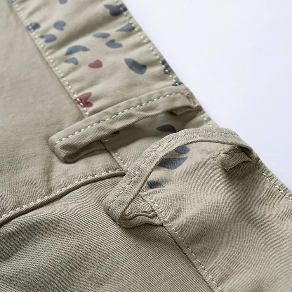 Men's Slim Fit Graffiti Cargo Shorts Summer Multi Pockets Cotton Work Shorts