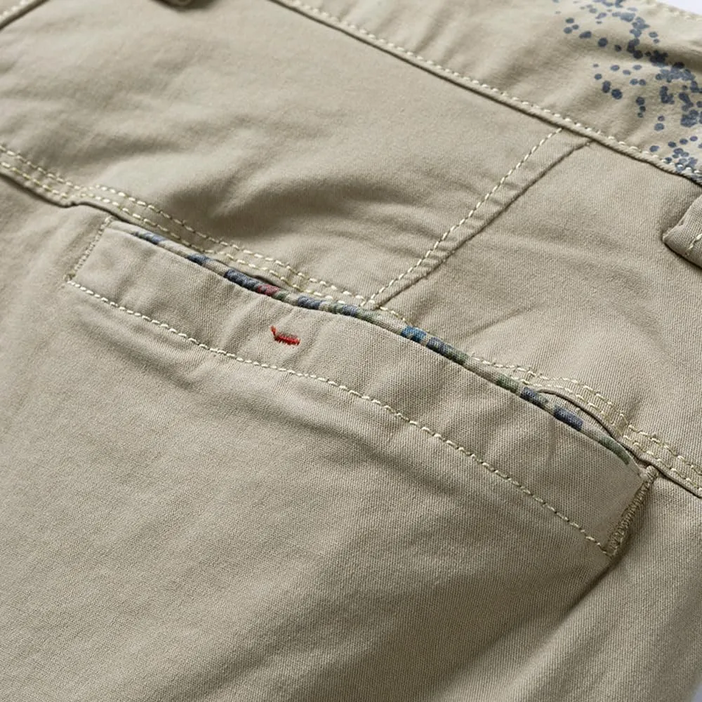 Men's Slim Fit Graffiti Cargo Shorts Summer Multi Pockets Cotton Work Shorts