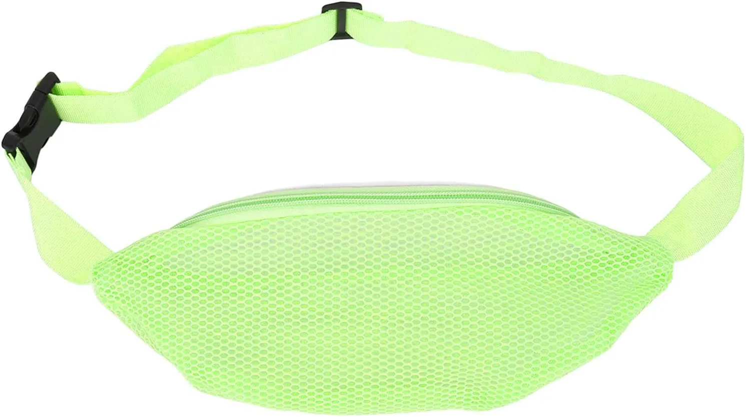 Mesh Beach Bag, Grid Clear Fanny Pack, Beach Waist Packs Sand Toys for Kids and Adults Waterproof Belt Lightweight Waist Bags for Outdoor Sports(Fluorescent Green)