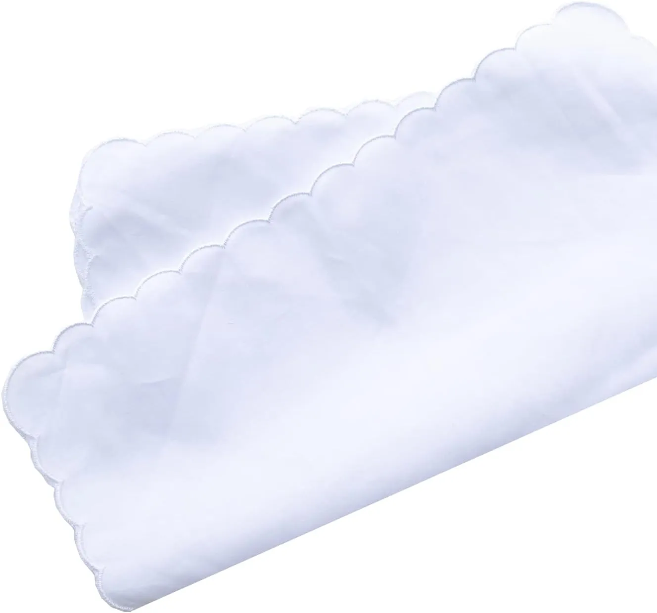 MileyMarla Ladies Embroidery Cotton White Handkerchiefs Lace Wedding Hankies