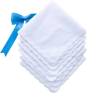 MileyMarla Ladies Embroidery Cotton White Handkerchiefs Lace Wedding Hankies