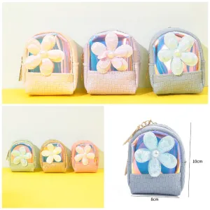 Mini Flower Holographic Coin Pouch Keychain