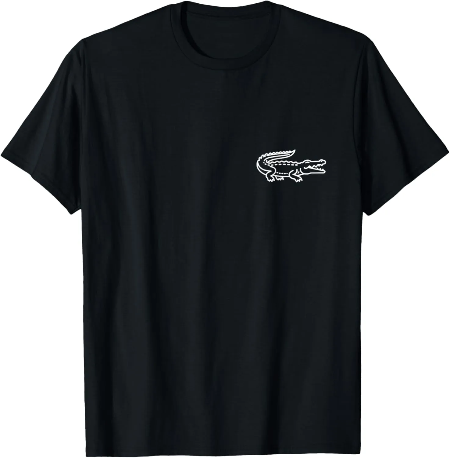 Minimalist Crocodile Badge Pocket Icon Wildlife Enthusiasts T-Shirt