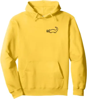 Minimalist Crocodile Pocket Badge Crocodile Lovers Pullover Hoodie