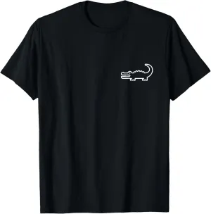 Minimalist Crocodile Pocket Badge Crocodile Lovers T-Shirt